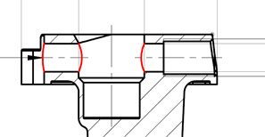 Drawing of holes to bore in knee replacement