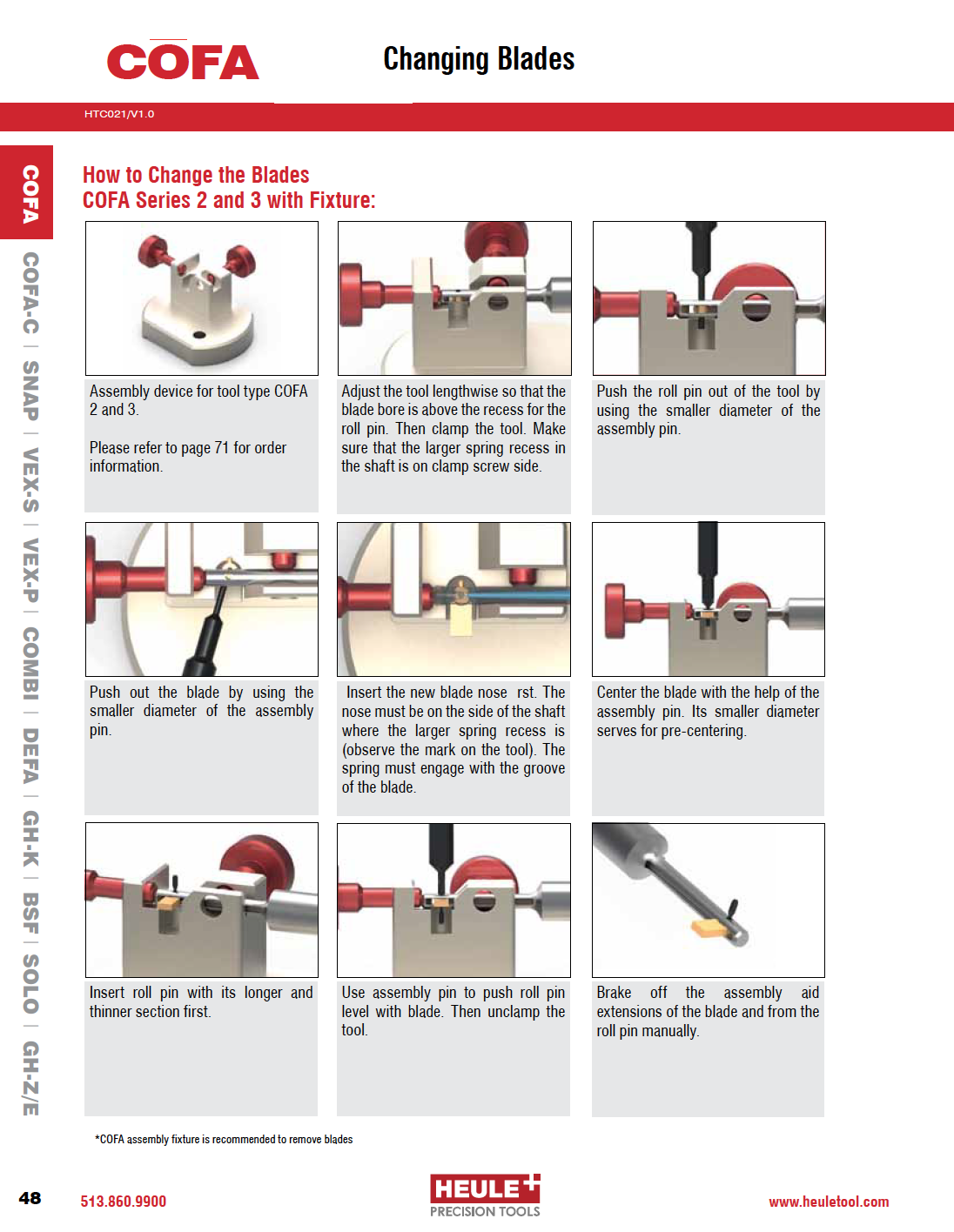 HEULE COFA blade change info