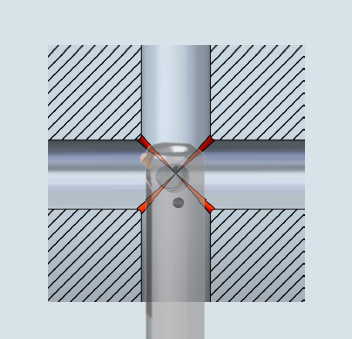 cross hole deburring for 1:1 ratio bores